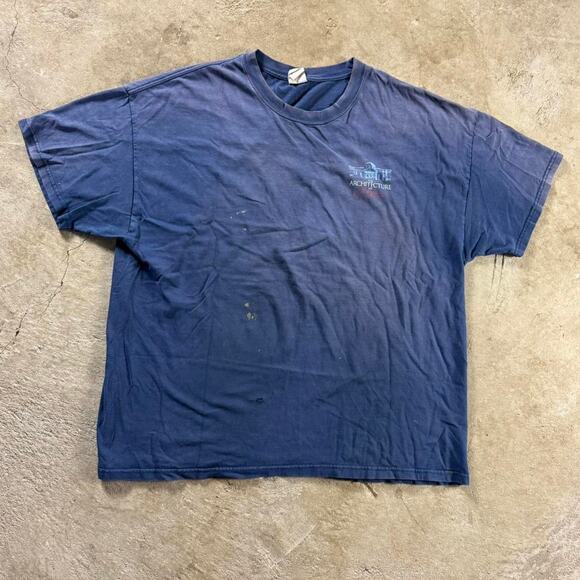 Y2K Sun Faded Architecture Graphic T-Shirt - Picture 2 of 8